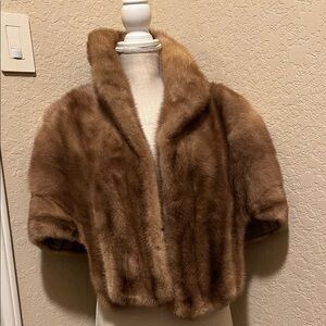 Elegant Brown Fur Shawl